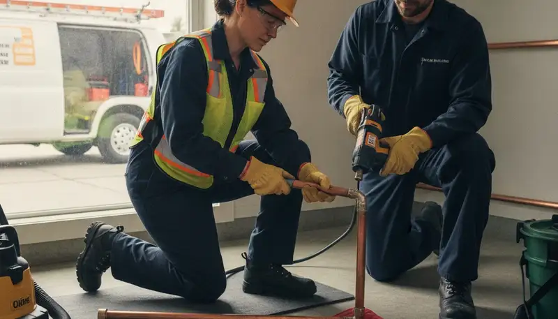 Emergency plumber repairing a leak in New Orleans, LA home