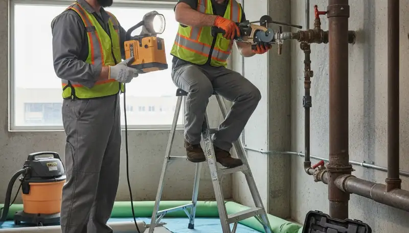 Emergency plumber inspecting leak in New Orleans, LA home