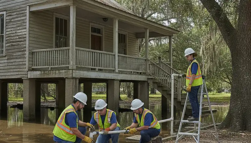 Plumber repairing pipes in New Orleans, LA for plumbing repair service