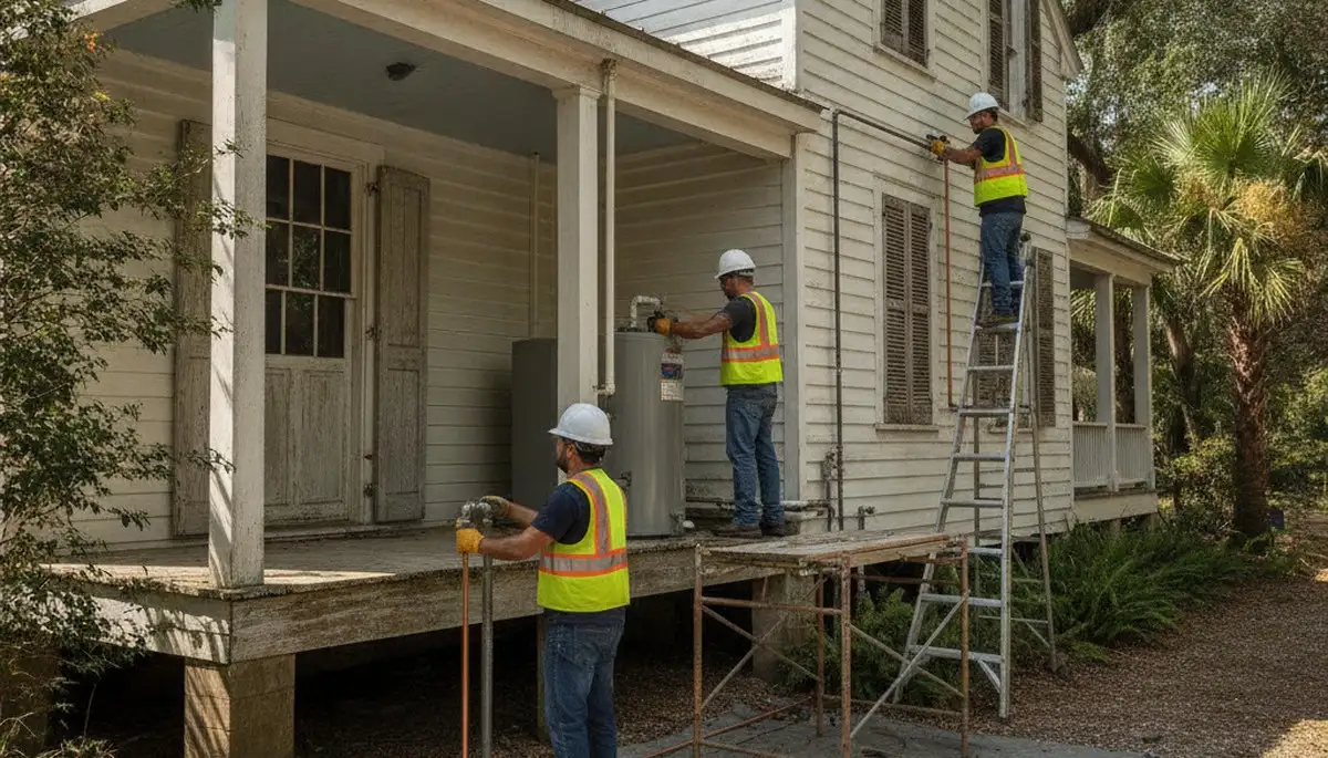 Plumber repairing a pipe in New Orleans, LA for fast plumbing repair service