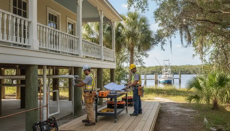 Plumber repairing pipes in New Orleans, LA for plumbing repair service