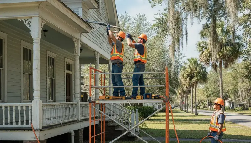 Plumber repairing pipes in New Orleans, LA for residential plumbing service