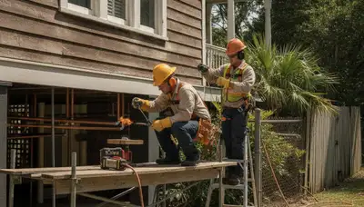 Plumber repairing a pipe in New Orleans, LA for fast plumbing repair service
