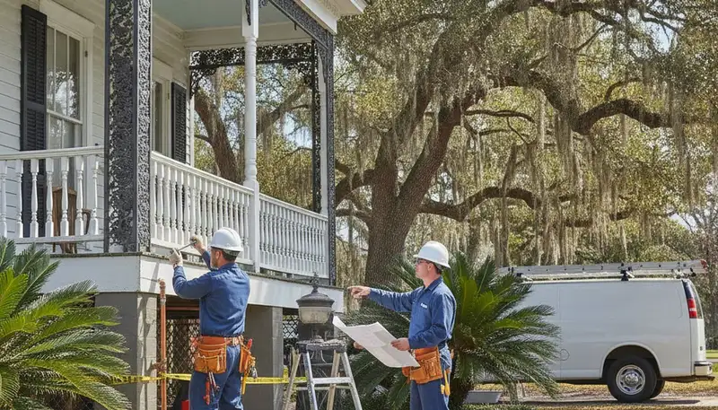 Plumber repairing a pipe in New Orleans, LA for fast plumbing repair service