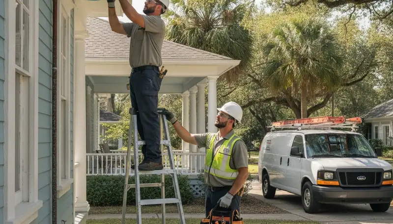 Plumber repairing a leak in New Orleans, LA for plumbing repair service