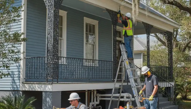 Plumber repairing pipe in New Orleans, LA for residential plumbing service