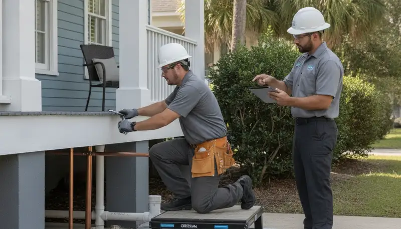 Plumber repairing a sink in New Orleans, LA for professional plumbing service