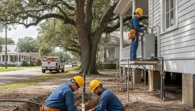 Plumber repairing pipes in New Orleans, LA for plumbing repair service