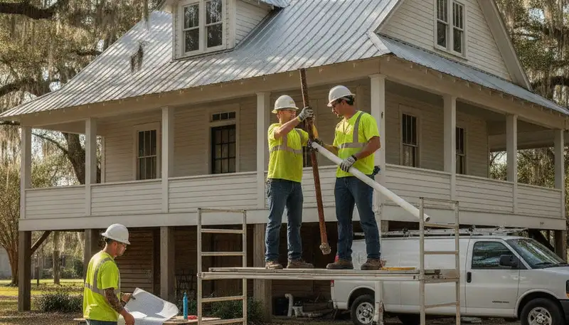 Plumber repairing a pipe in New Orleans, LA for emergency plumbing service