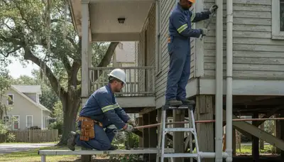 Plumber repairing a pipe in New Orleans, LA for fast plumbing repair service