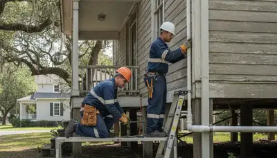 Plumber repairing a pipe in New Orleans, LA for residential plumbing service