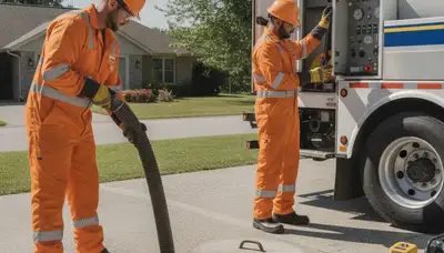 Septic pumping service truck for New Orleans, LA homes by On Call Plumbers