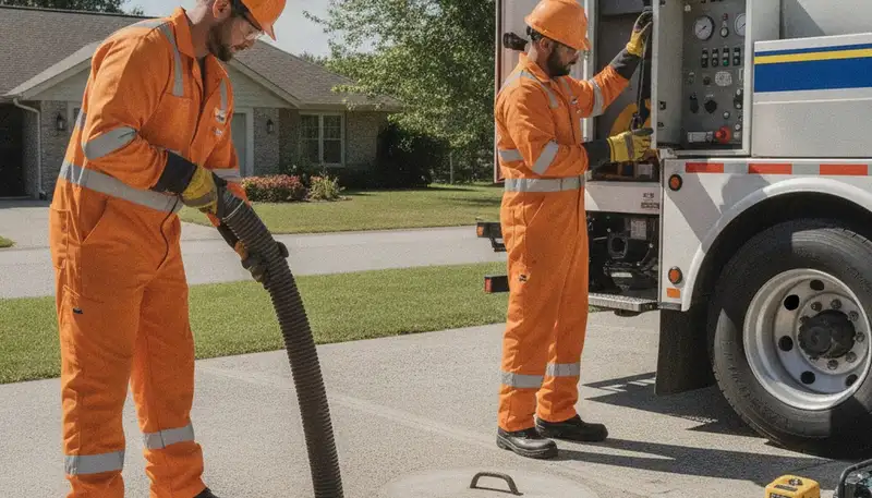 Septic pumping service truck for New Orleans, LA homes by On Call Plumbers