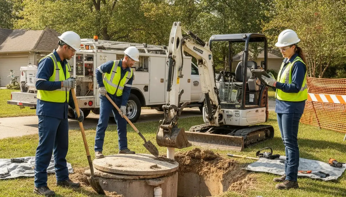 Septic repair technician servicing New Orleans, LA home plumbing system