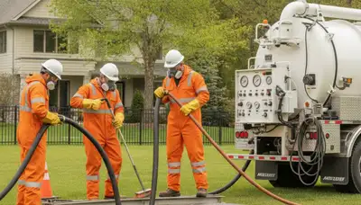 New Orleans plumber cleaning septic tank for home maintenance and sewer service